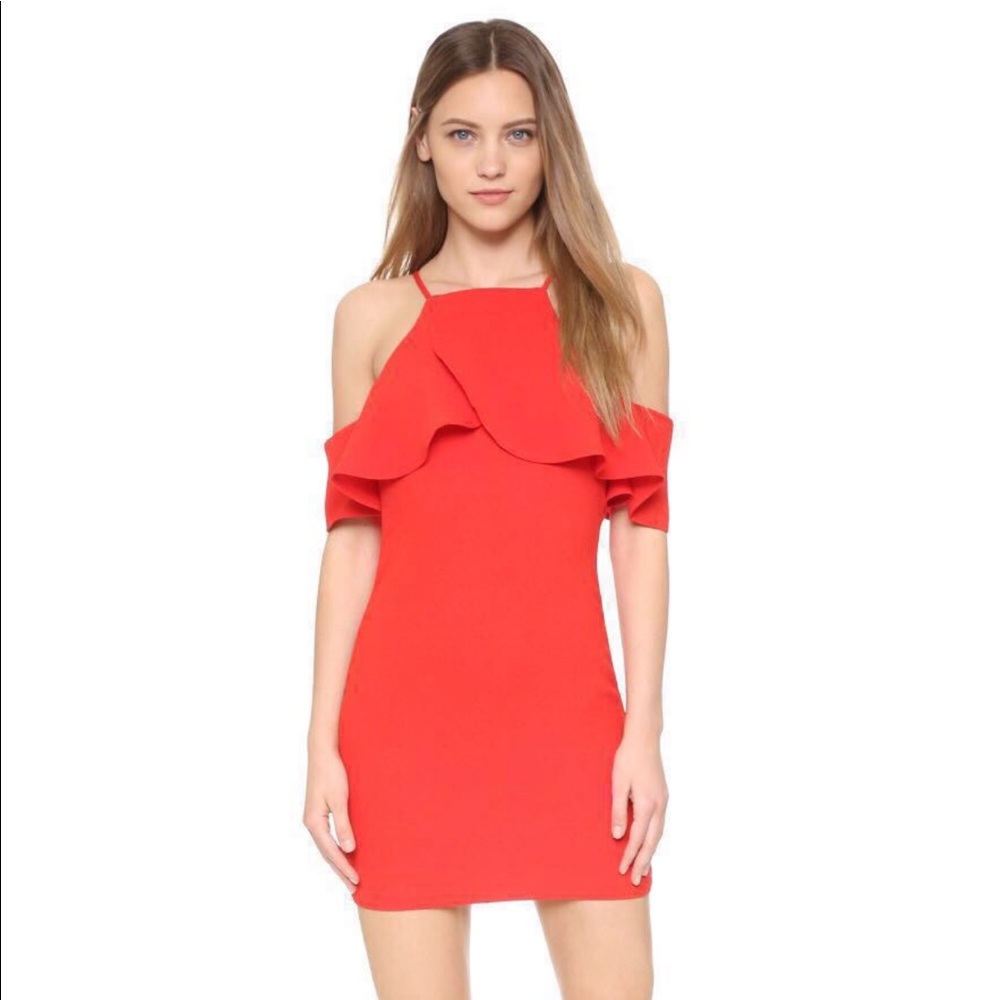 J.O.A. Red Ruffle Dress